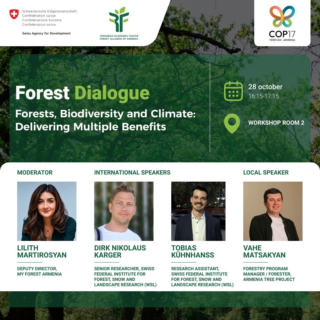 Հոկտեմբերի 28-ին COP17-ի շրջանակներում տեղի կունենա «Անտառներ, կենսաբազմազանություն և կլիմա. բազմակի օգուտների ապահովում» թեմայով պանելային քննարկումը